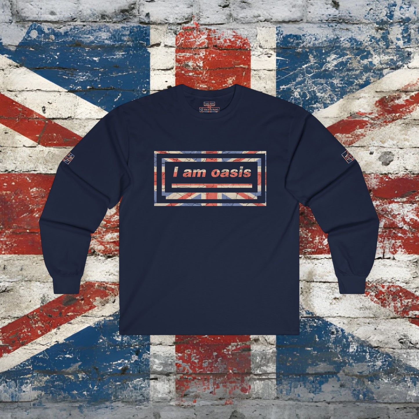'I AM OASIS' Long Sleeve T-shirt with Special Edition UNION JACK OG Logo Set (in Brand Colours)