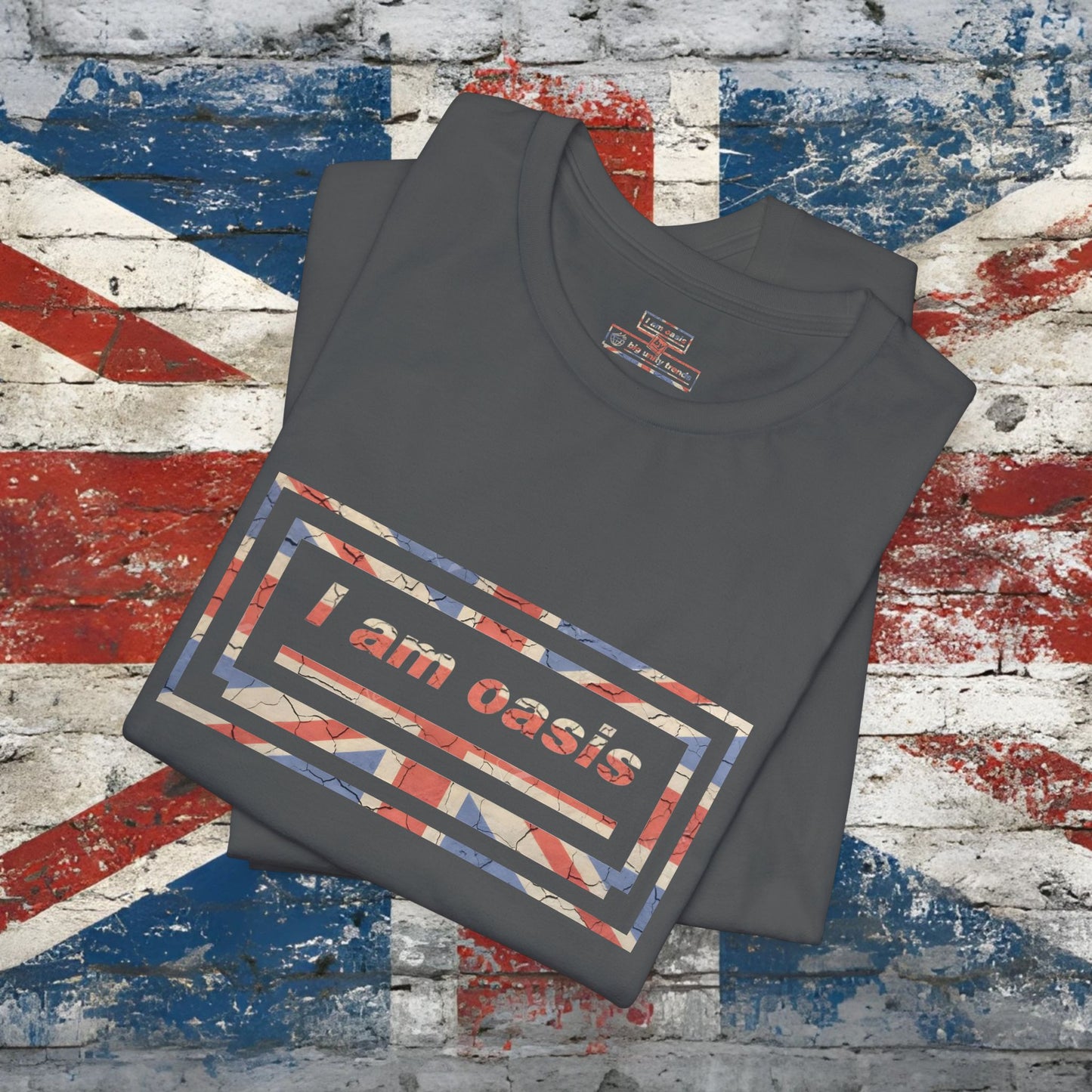 'I AM OASIS' Classic T-Shirt with large front Union Jack OG Logo Set