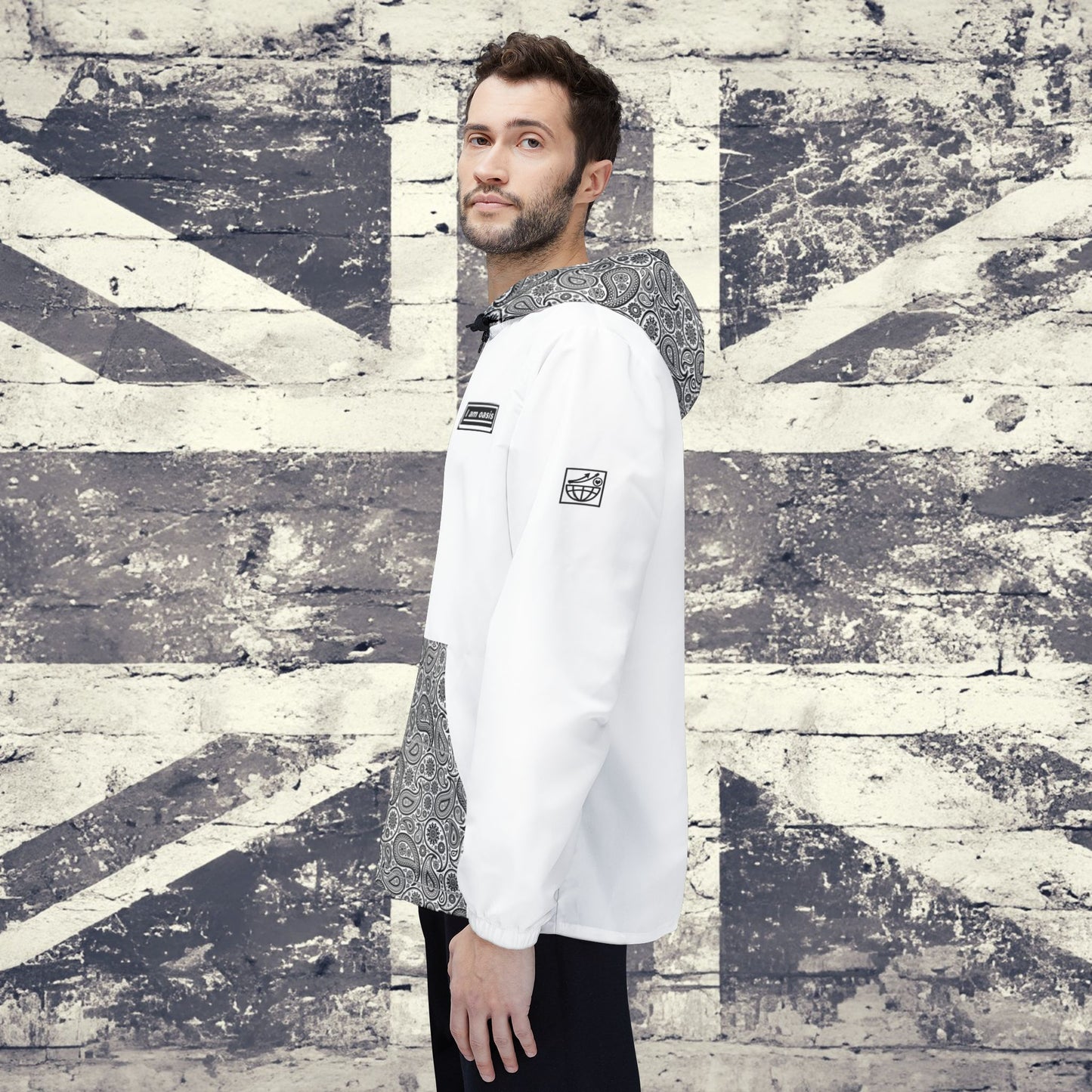 'I AM OASIS' Waterproof Hooded Jacket with Paisley and OG Logo Set (Brand Colours)