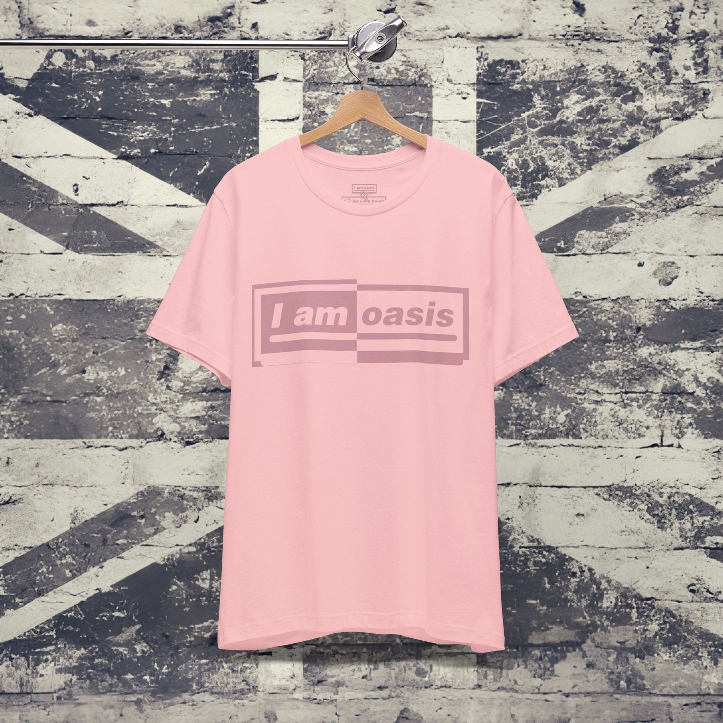 'I AM OASIS' Classic Tee with 50-50 Colour Matched Logo (Brand Colours)
