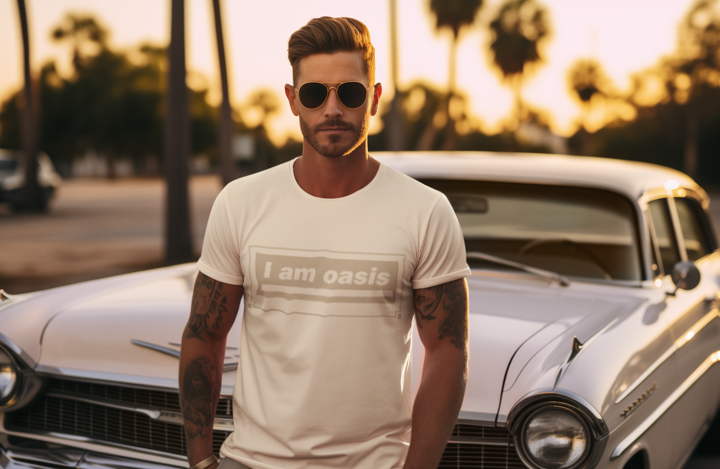 'I AM OASIS' Classic T-Shirt with Colour Matching OG Logo Set (9 Brand Colours)