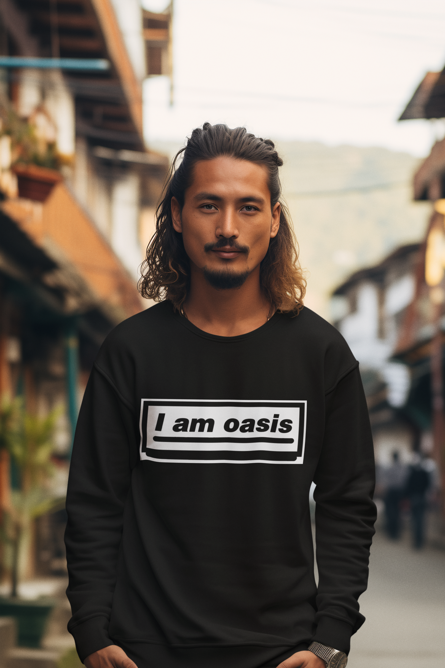 'I AM OASIS' Classic Crew Neck Sweatshirt with OG Logo Set (Brand Colour options)