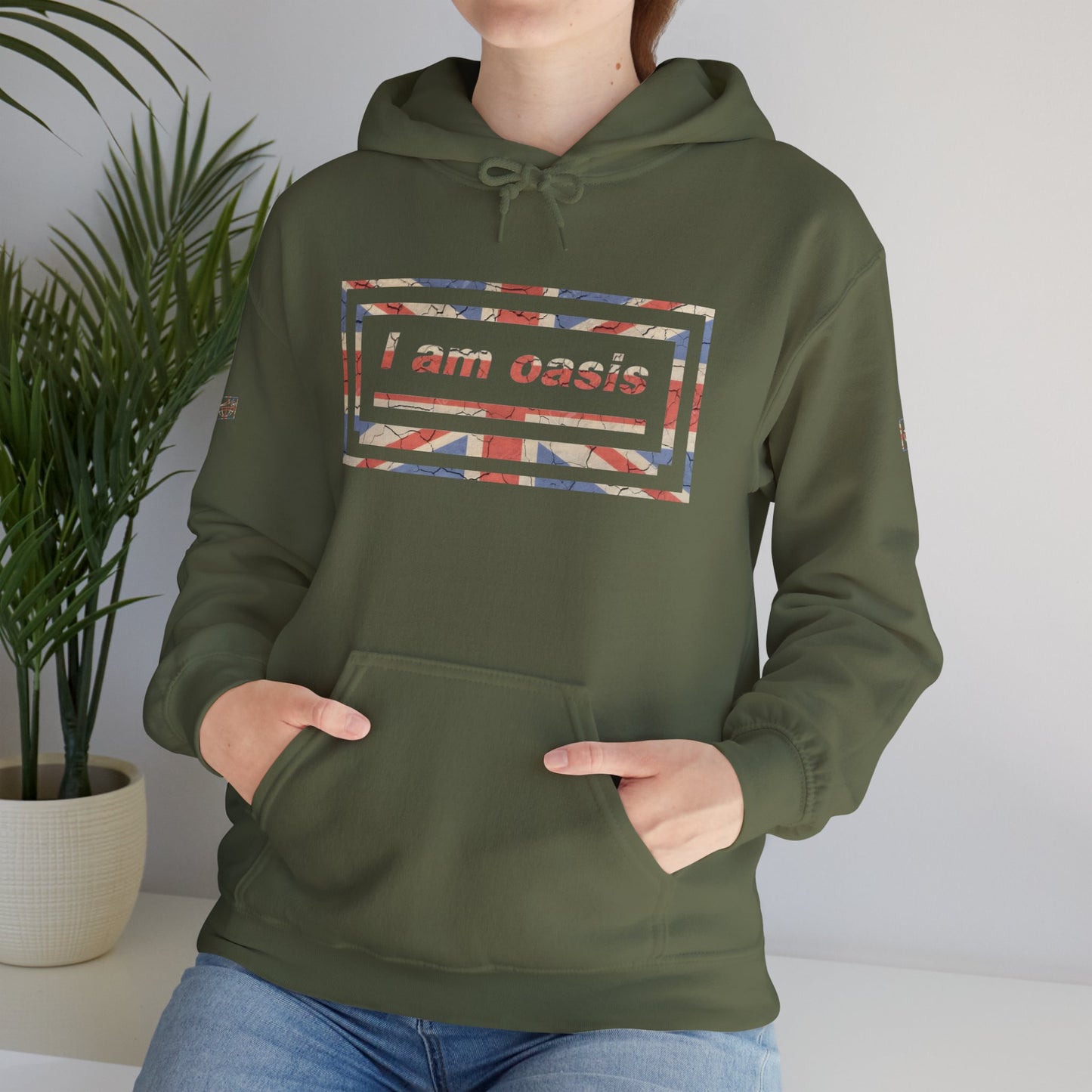 'I AM OASIS' Classic Hoody with large front Special Edition Union Jack OG Logo Set