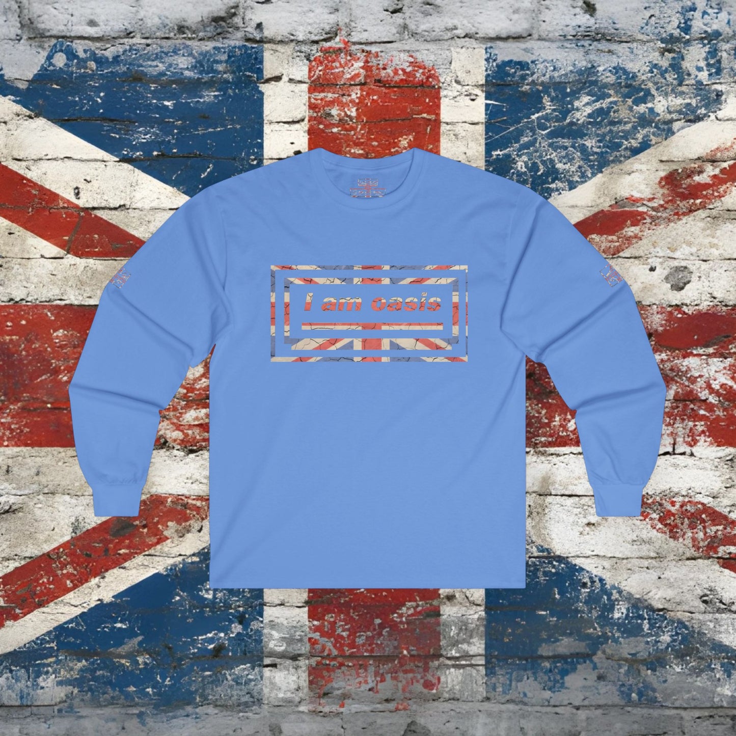 'I AM OASIS' Long Sleeve T-shirt with Special Edition UNION JACK OG Logo Set (in Brand Colours)