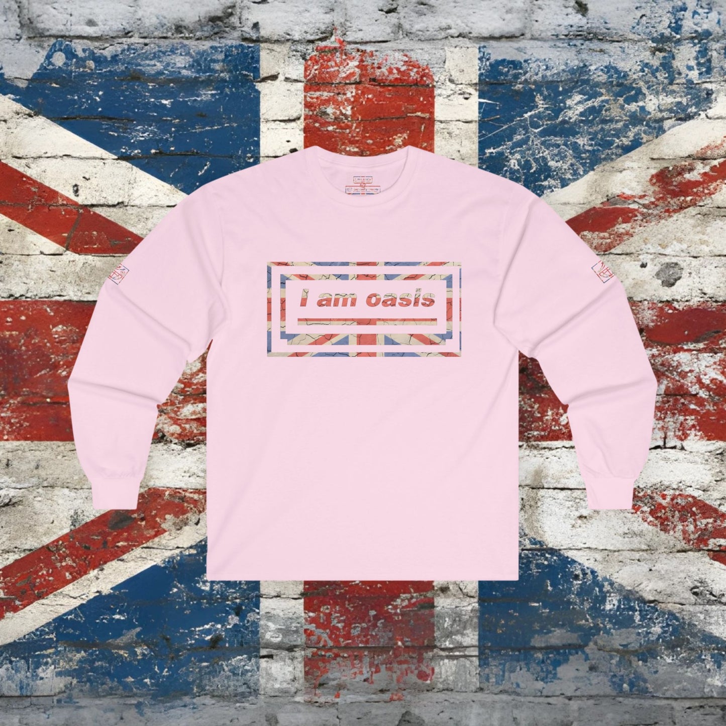 'I AM OASIS' Long Sleeve T-shirt with Special Edition UNION JACK OG Logo Set (in Brand Colours)