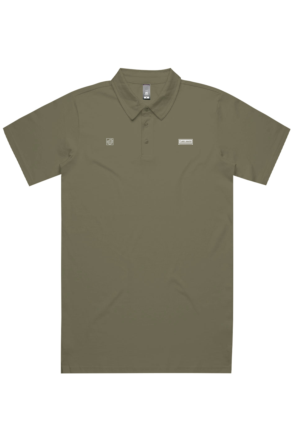 'I AM OASIS' Chad Polo T-shirt with white OG Logos