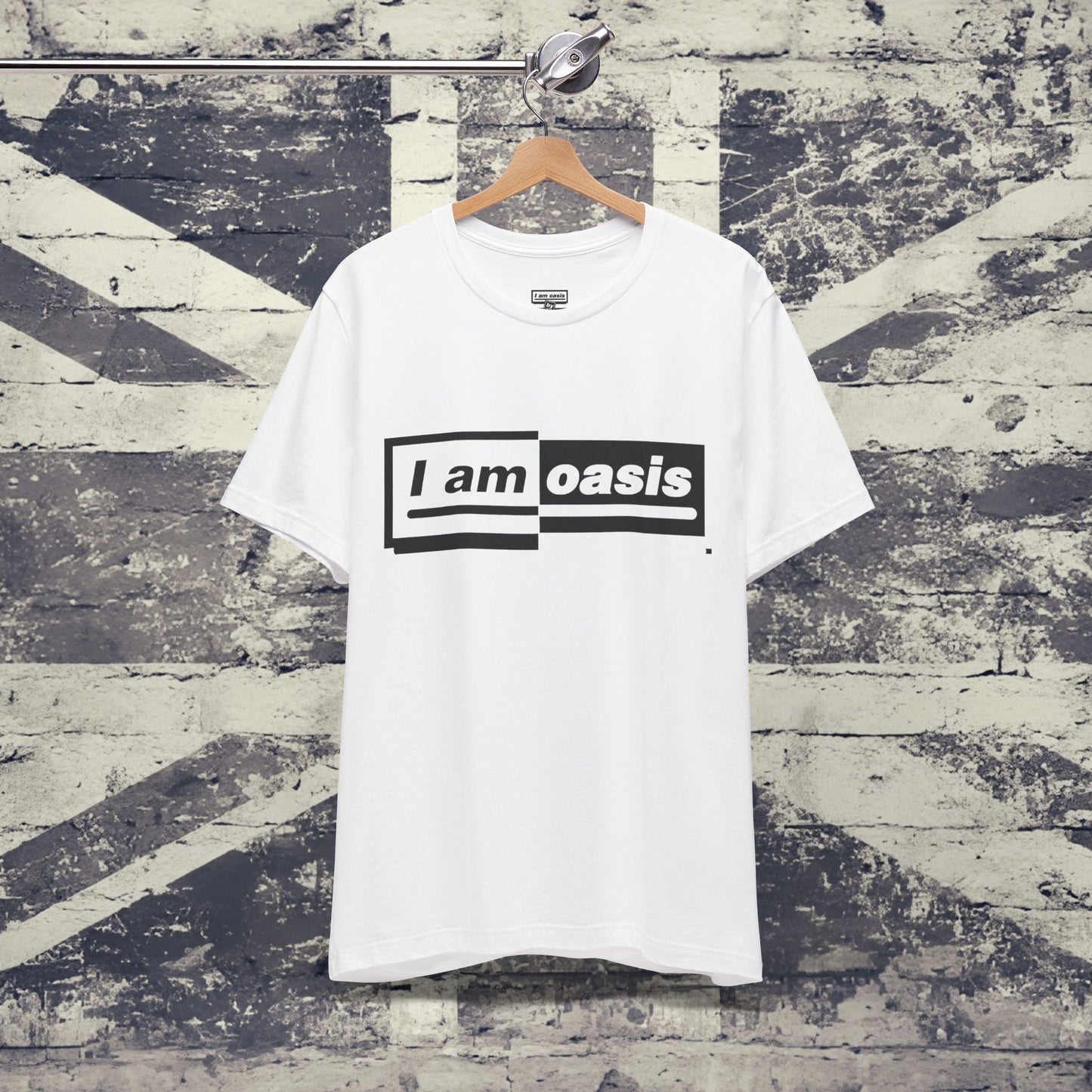 'I AM OASIS' Classic Tee with 50-50 Colour Matched Logo (Brand Colours)