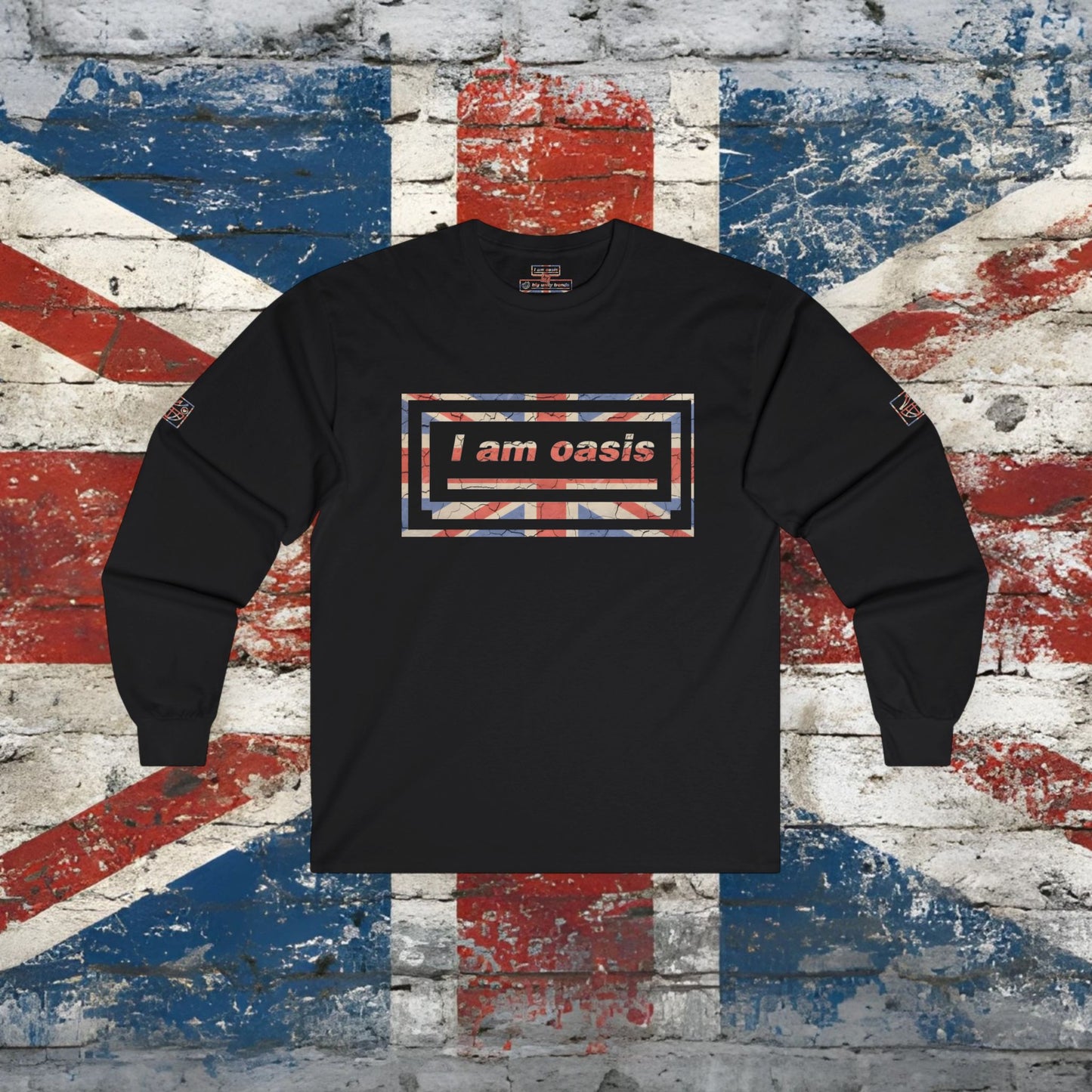 'I AM OASIS' Long Sleeve T-shirt with Special Edition UNION JACK OG Logo Set (in Brand Colours)