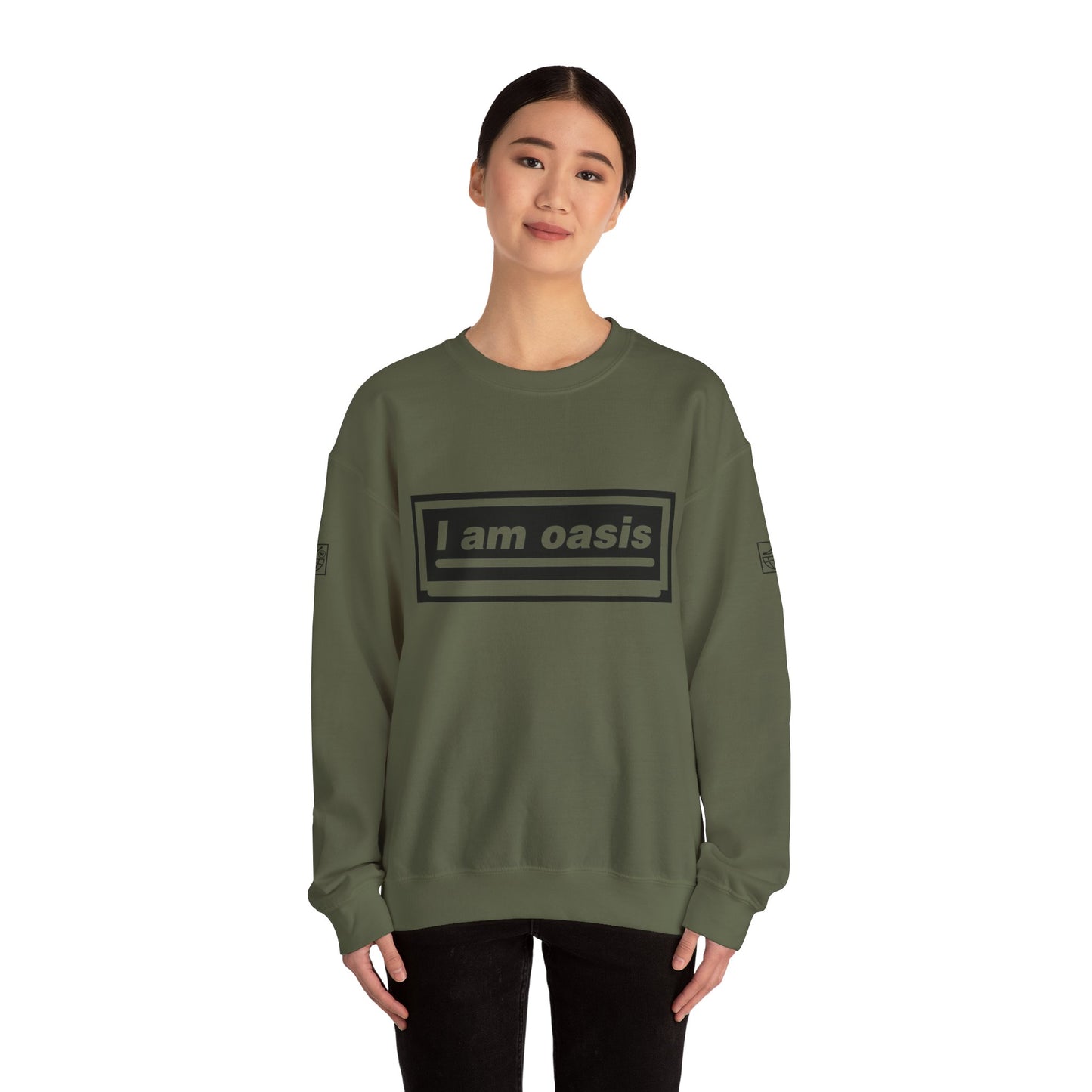 'I AM OASIS' Classic Crew Neck Sweatshirt with OG Logo Set (Brand Colour options)