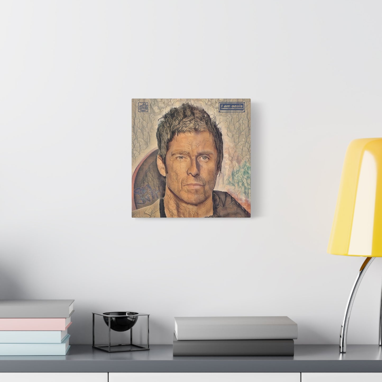 'I AM OASIS' Definitely Noel, Maybe Liam, Original Digital Portrait by BigUnit22 on Matte Canvas, Stretched, 1.25" in various sizes from 12"x 12"