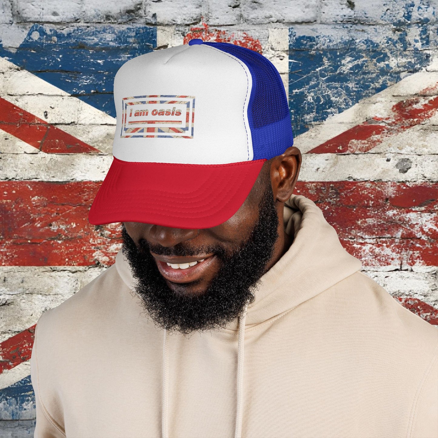 'I AM OASIS' Trucker Caps with Union Jack OG Logo