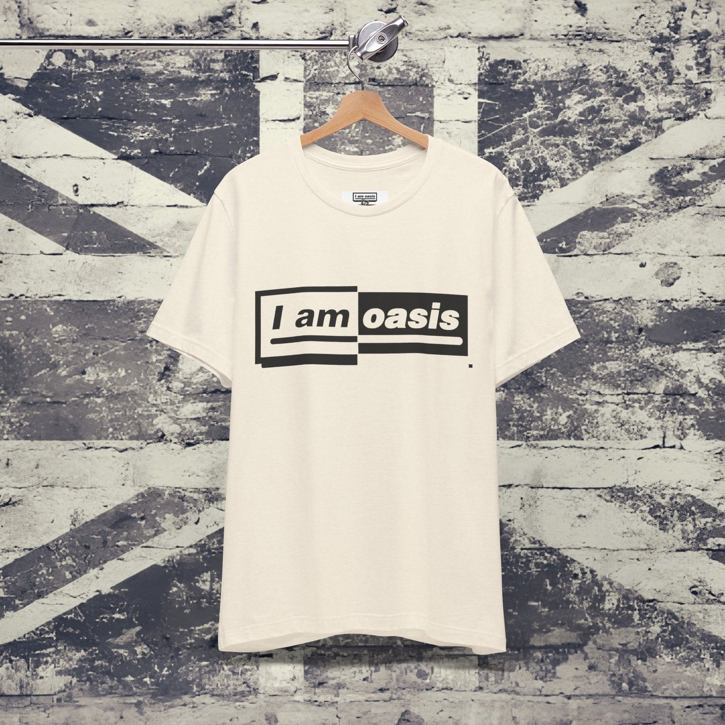 'I AM OASIS' Classic Tee with 50-50 Colour Matched Logo (Brand Colours)