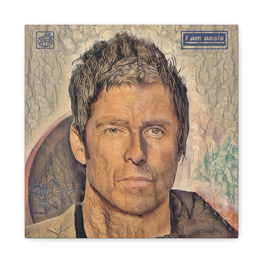 'I AM OASIS' Definitely Noel, Maybe Liam, Original Digital Portrait by BigUnit22 on Matte Canvas, Stretched, 1.25" in various sizes from 12"x 12"
