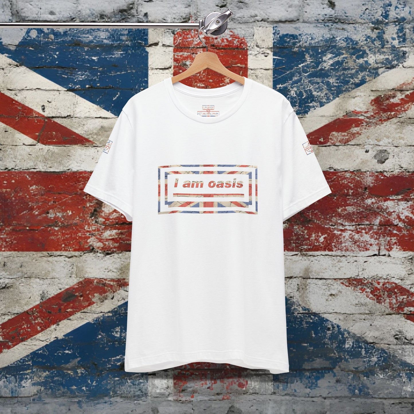 'I AM OASIS' Classic T-Shirt with large front Union Jack OG Logo Set