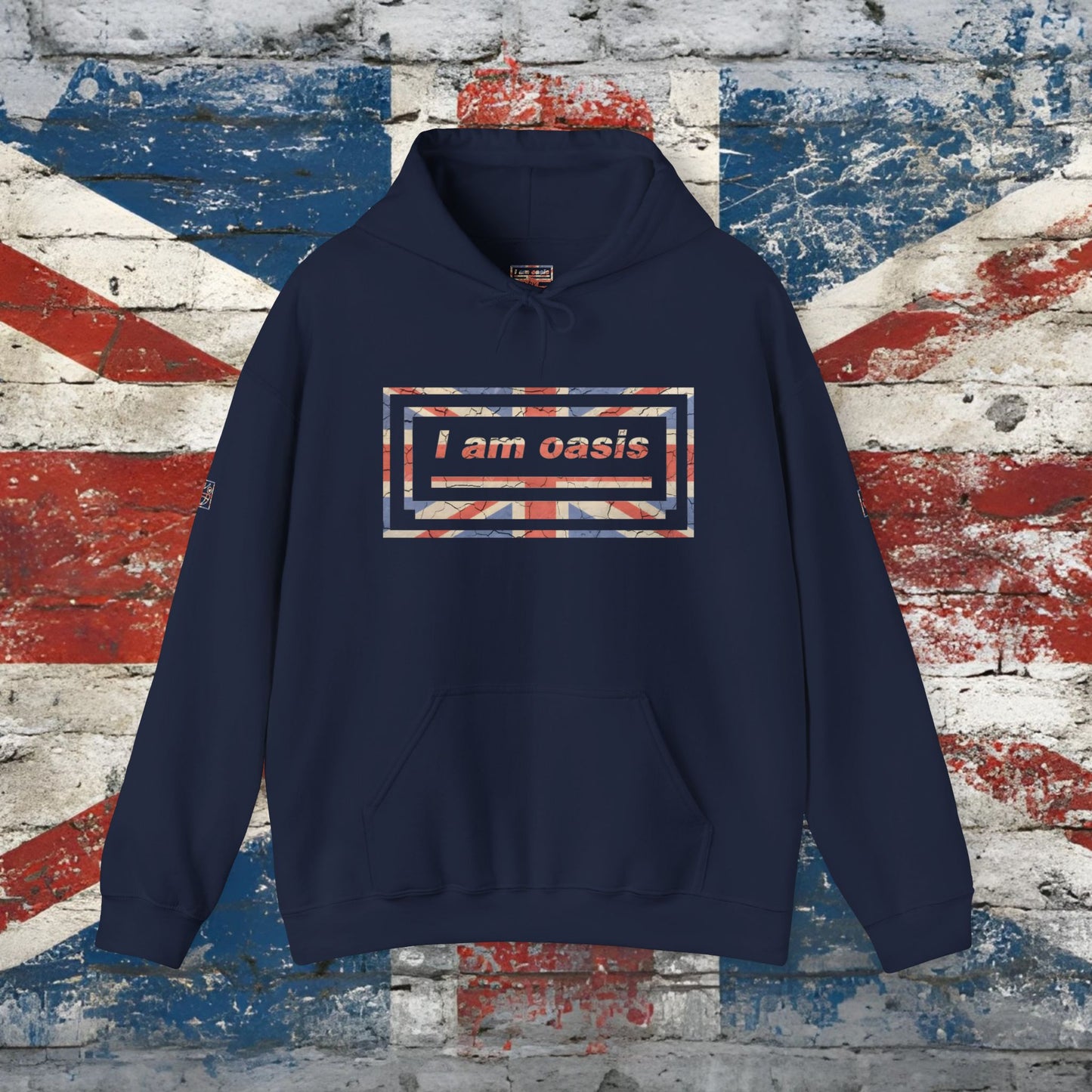 'I AM OASIS' Classic Hoody with large front Special Edition Union Jack OG Logo Set