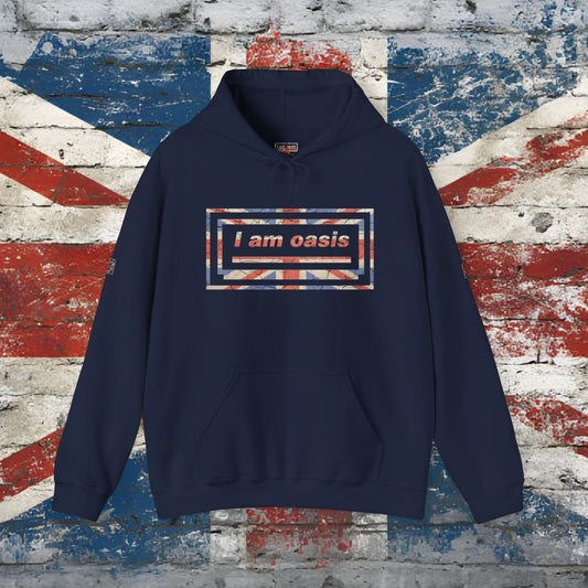 'I AM OASIS' Classic Hoody with large front Special Edition Union Jack OG Logo Set