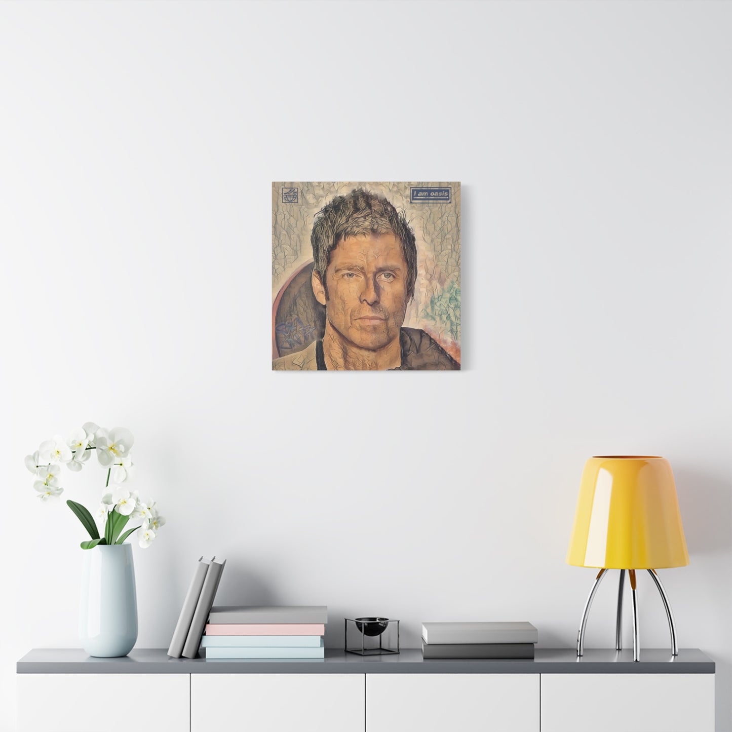 'I AM OASIS' Definitely Noel, Maybe Liam, Original Digital Portrait by BigUnit22 on Matte Canvas, Stretched, 1.25" in various sizes from 12"x 12"