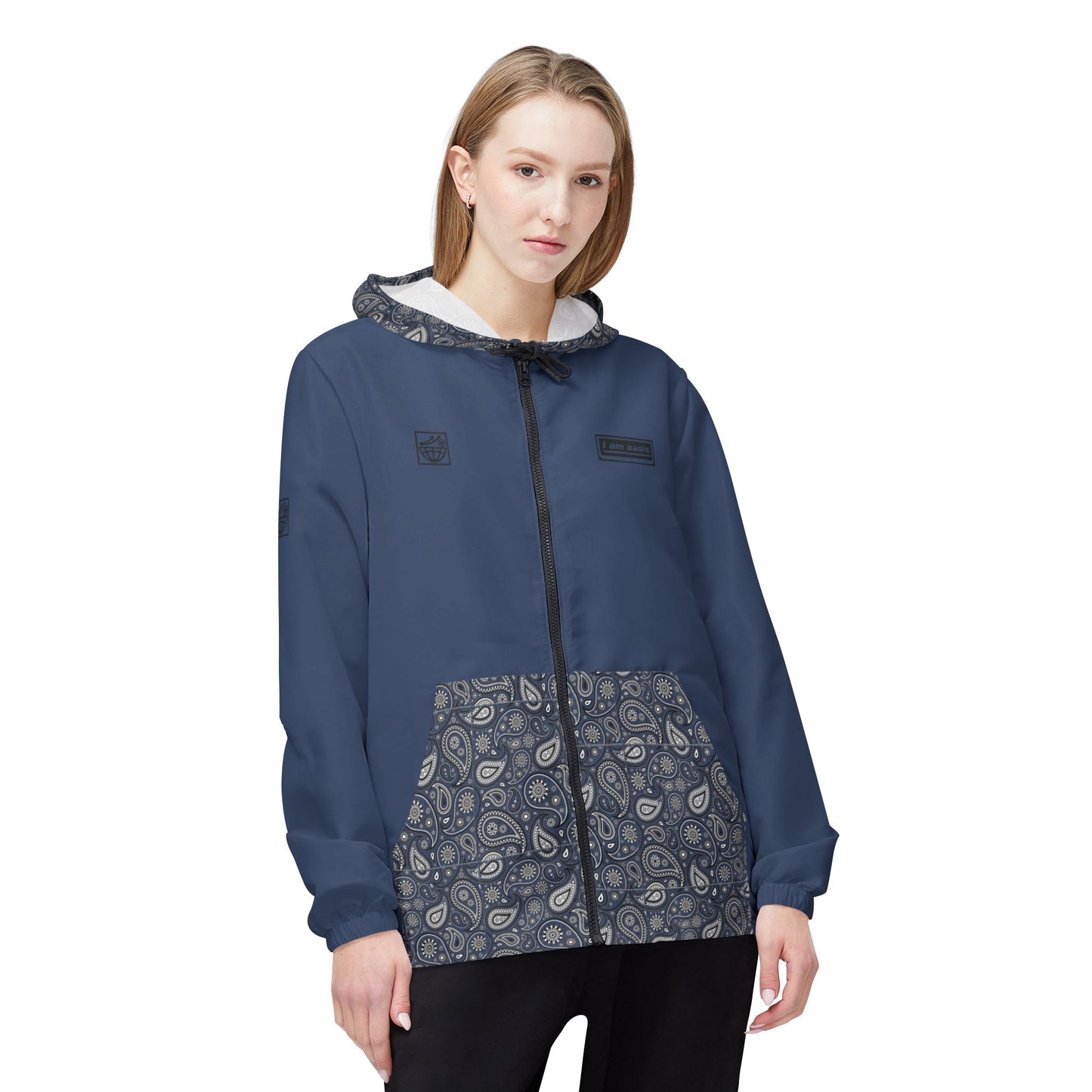 'I AM OASIS' Waterproof Hooded Jacket with Paisley and OG Logo Set (Brand Colours)