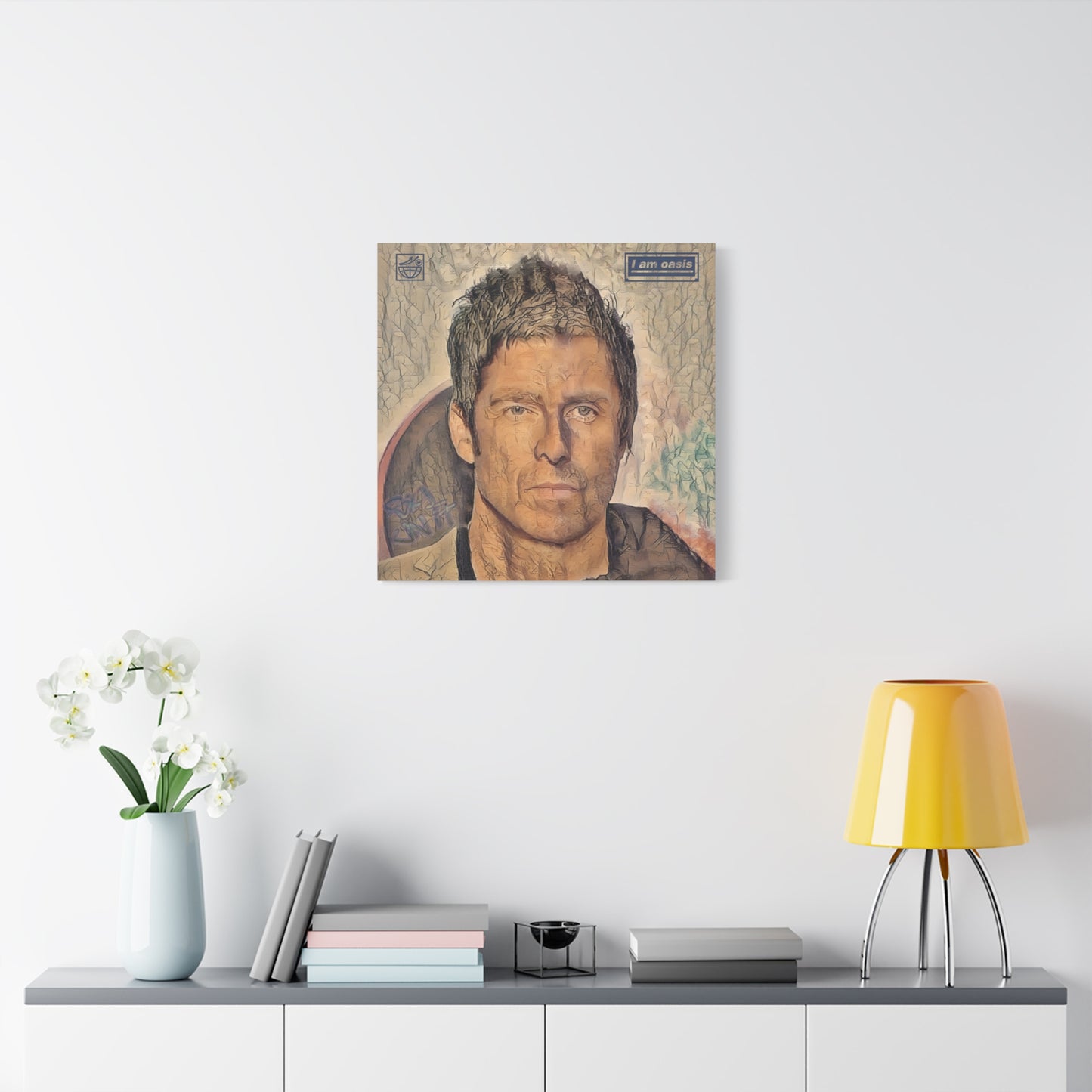 'I AM OASIS' Definitely Noel, Maybe Liam, Original Digital Portrait by BigUnit22 on Matte Canvas, Stretched, 1.25" in various sizes from 12"x 12"