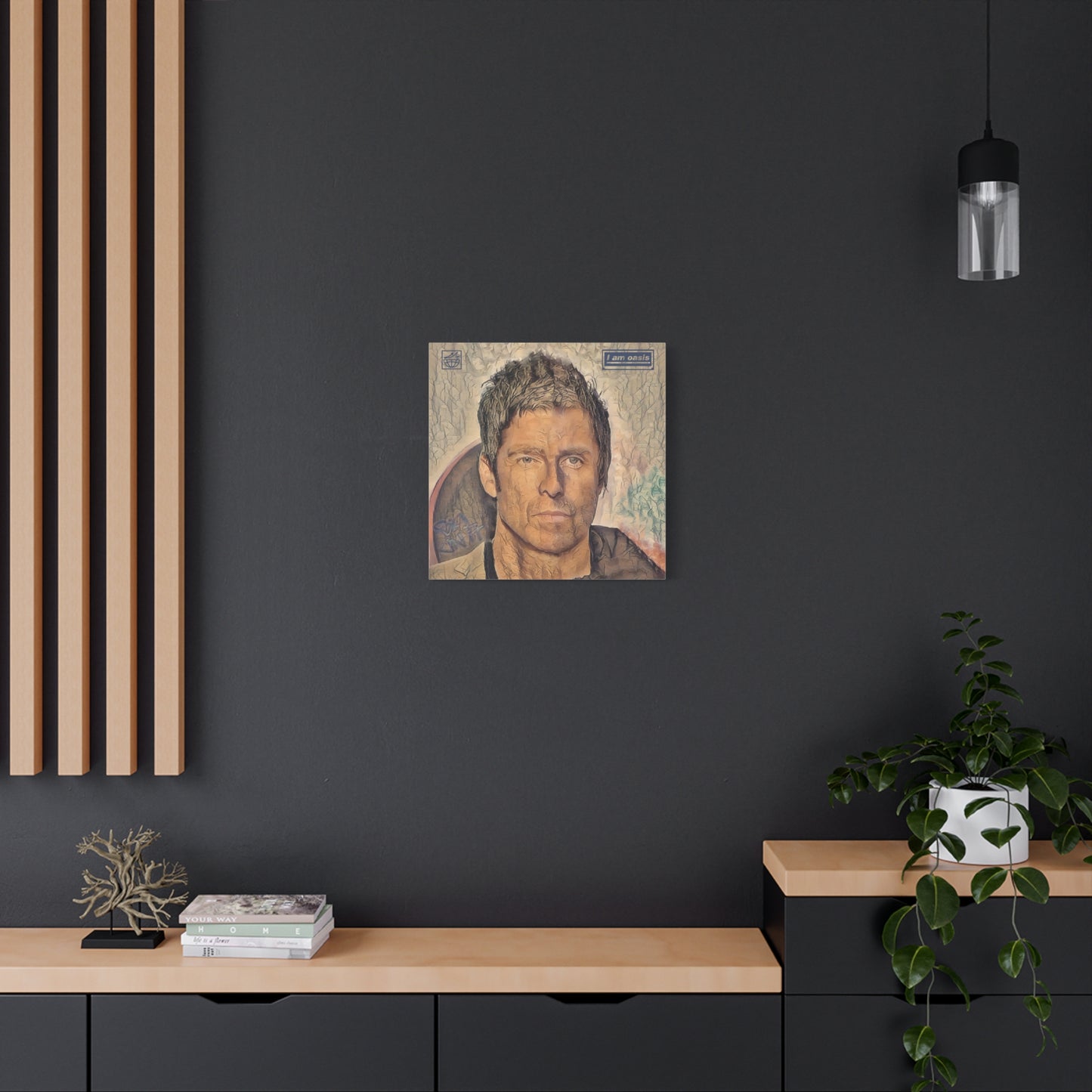 'I AM OASIS' Definitely Noel, Maybe Liam, Original Digital Portrait by BigUnit22 on Matte Canvas, Stretched, 1.25" in various sizes from 12"x 12"
