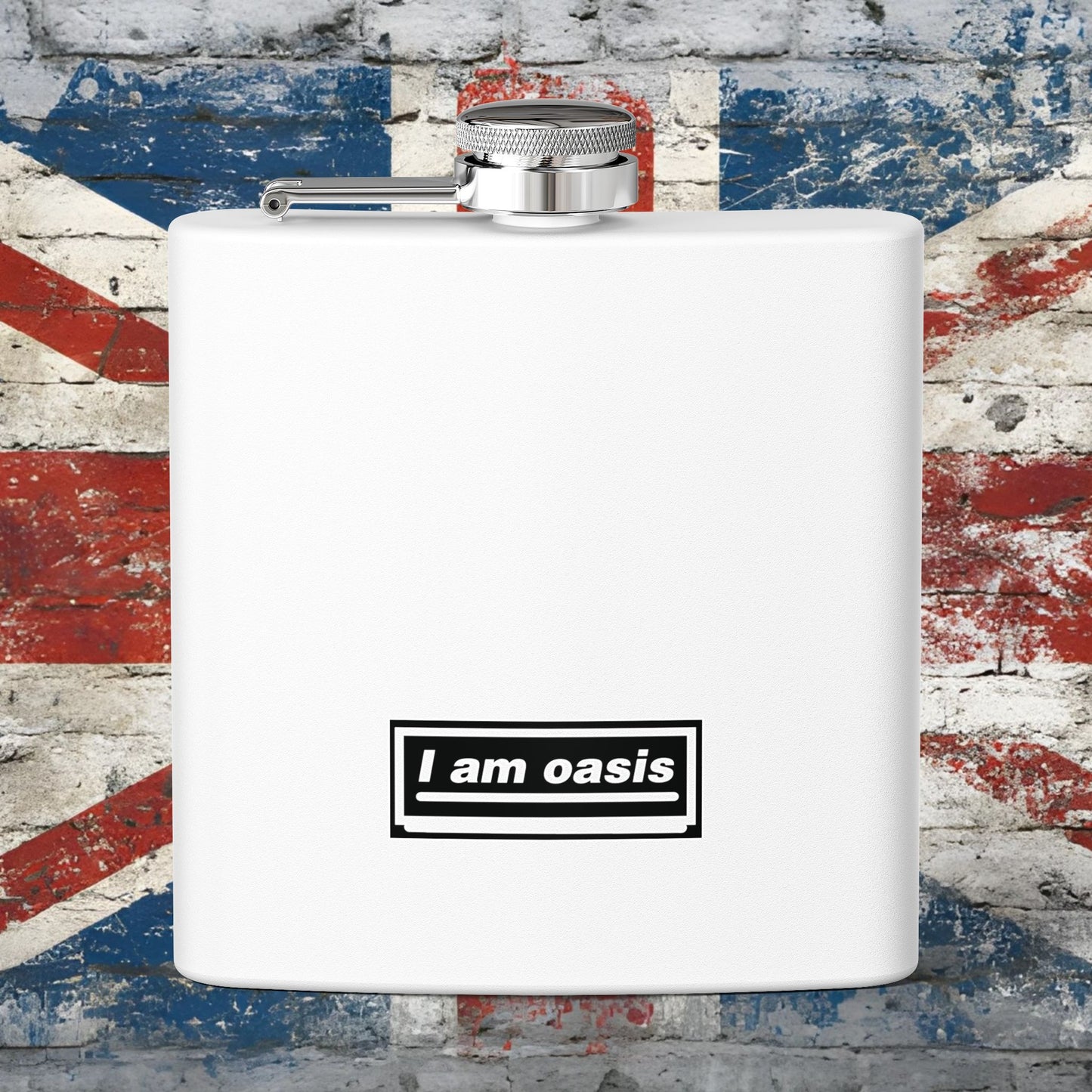 'I AM OASIS' Stainless Steel Hip Flask