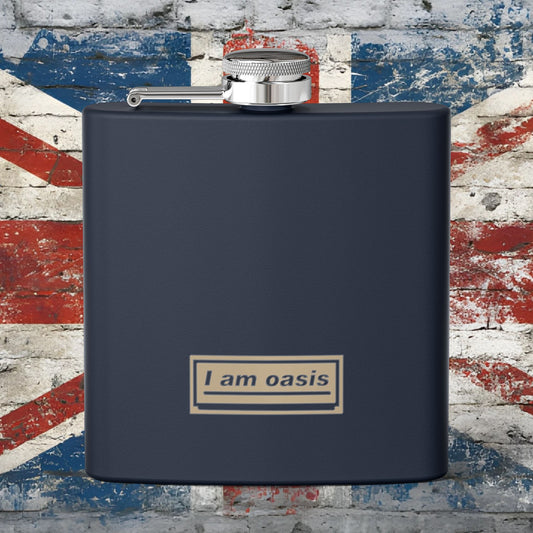 'I AM OASIS' Stainless Steel Hip Flask