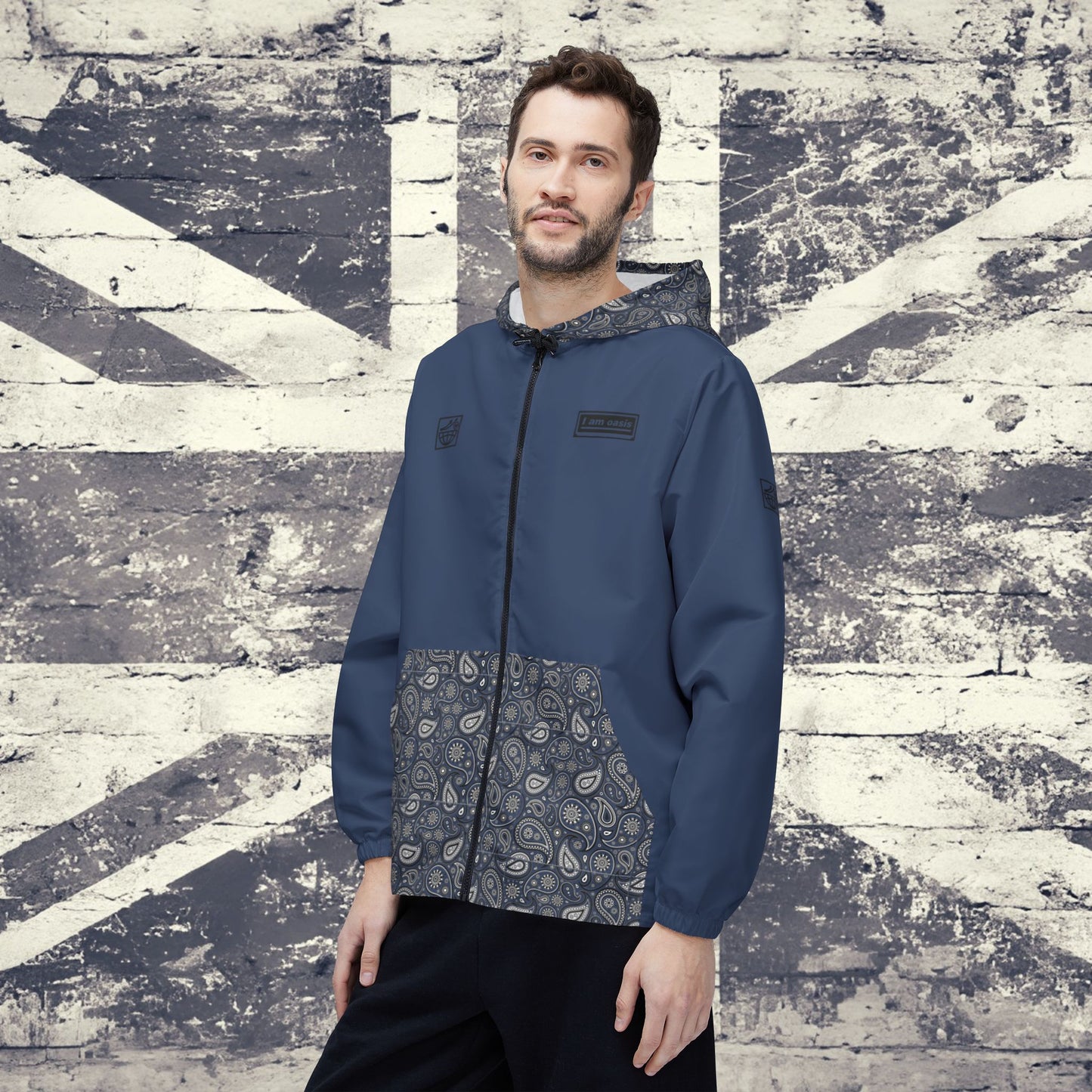 'I AM OASIS' Waterproof Hooded Jacket with Paisley and OG Logo Set (Brand Colours)