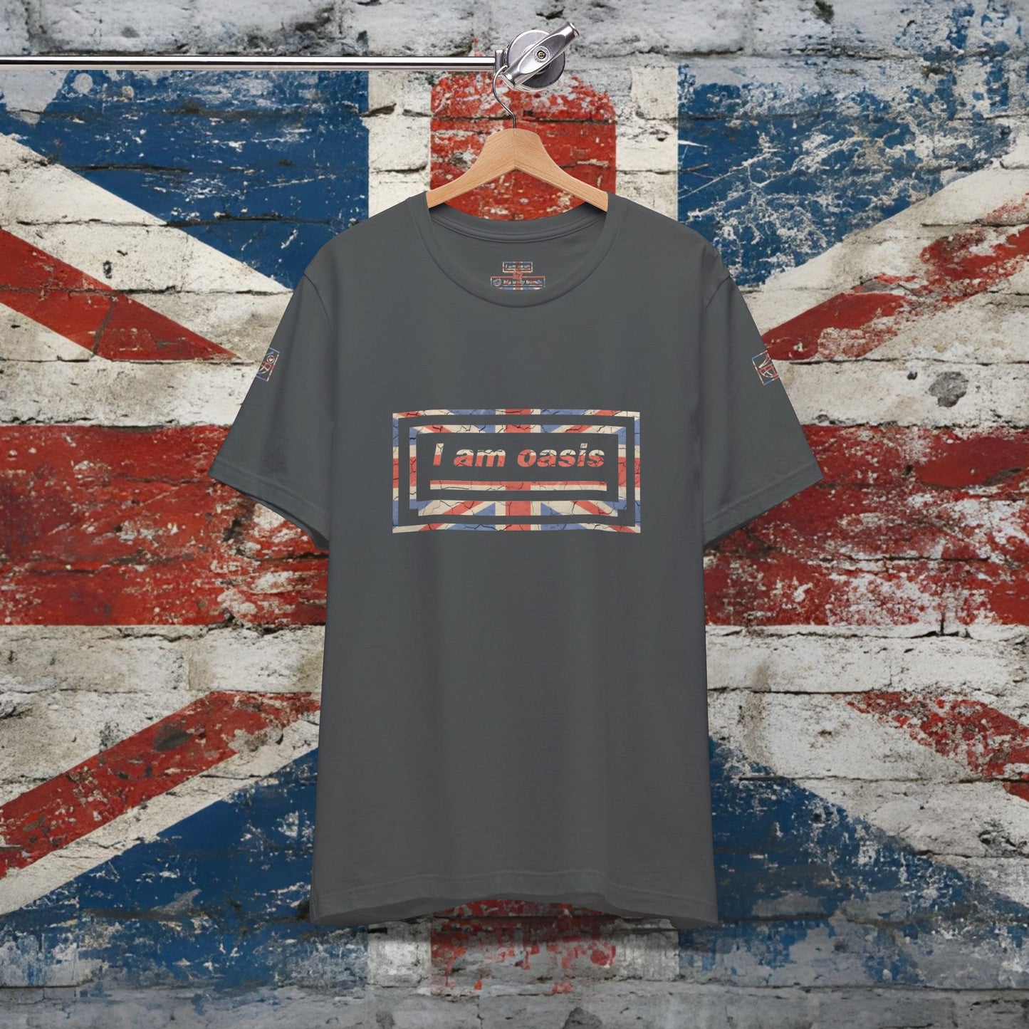 'I AM OASIS' Classic T-Shirt with large front Union Jack OG Logo Set