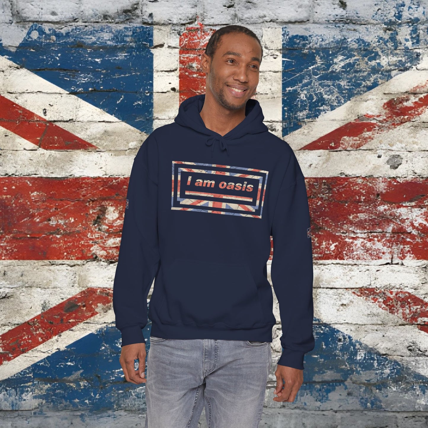 'I AM OASIS' Classic Hoody with large front Special Edition Union Jack OG Logo Set