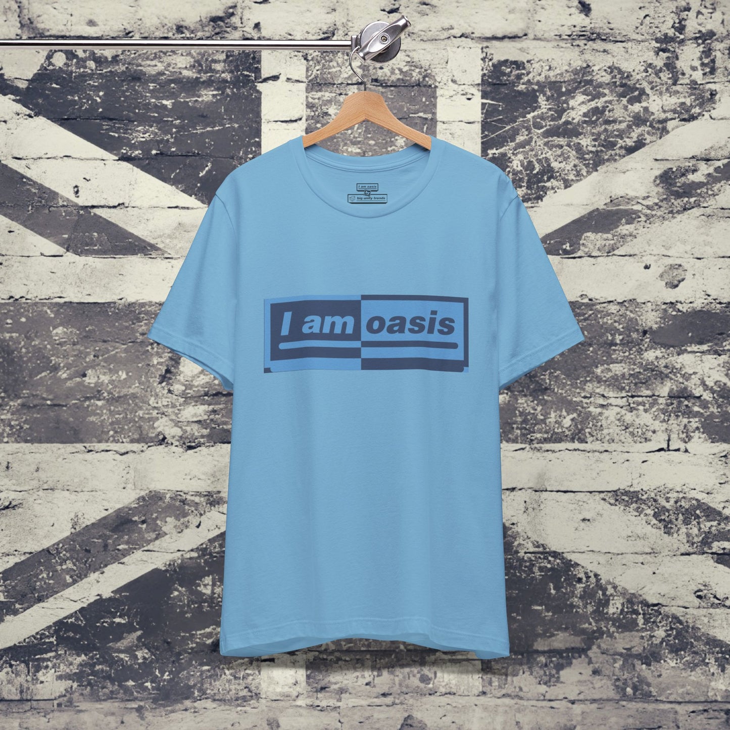'I AM OASIS' Classic Tee with 50-50 Colour Matched Logo (Brand Colours)
