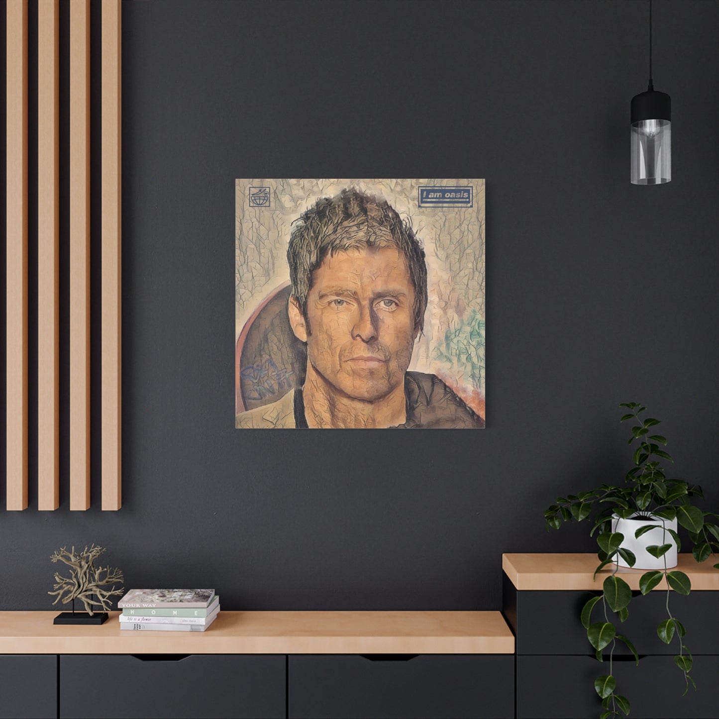 'I AM OASIS' Definitely Noel, Maybe Liam, Original Digital Portrait by BigUnit22 on Matte Canvas, Stretched, 1.25" in various sizes from 12"x 12"