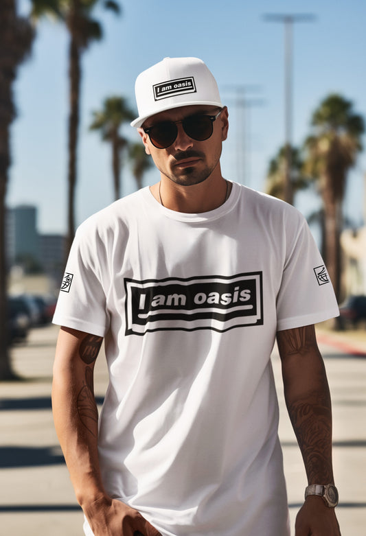 'I AM OASIS' Classic T-Shirt with Colour Matching OG Logo Set (9 Brand Colours)