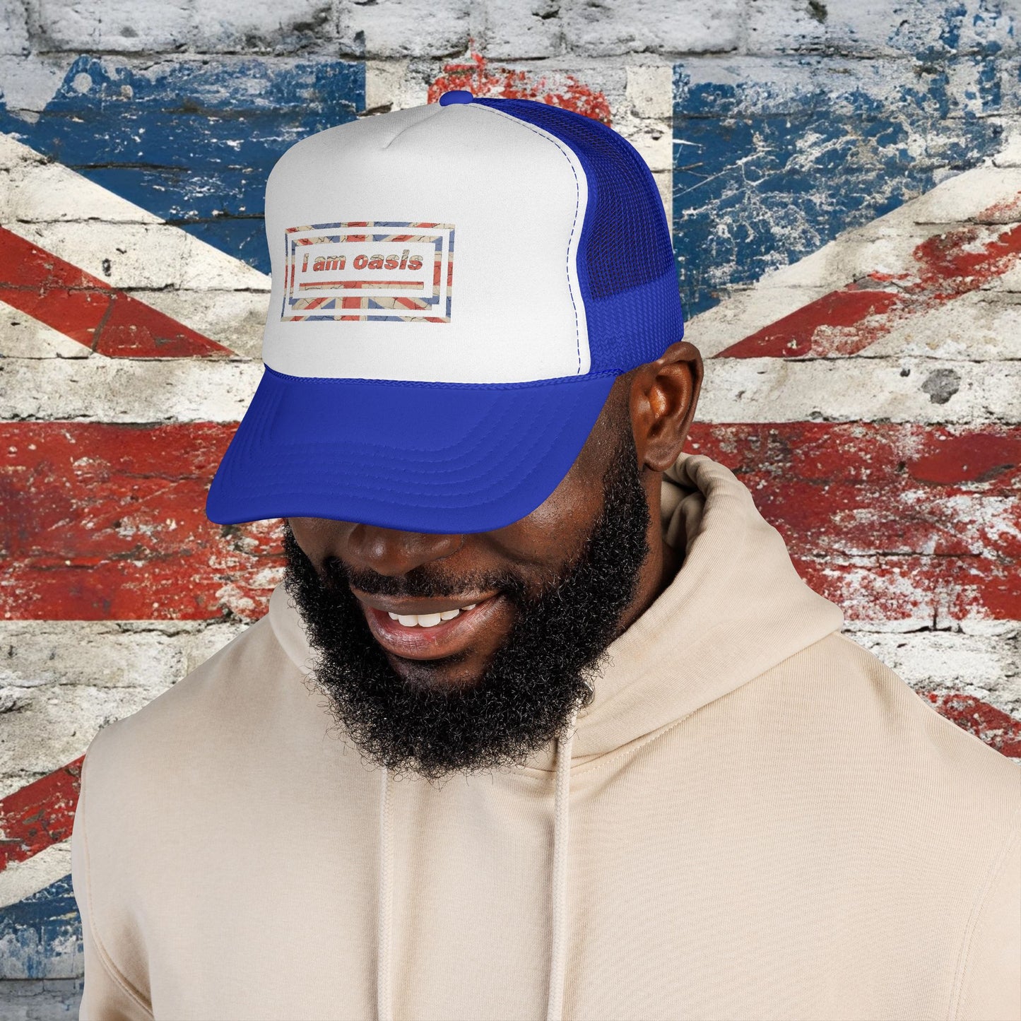 'I AM OASIS' Trucker Caps with Union Jack OG Logo