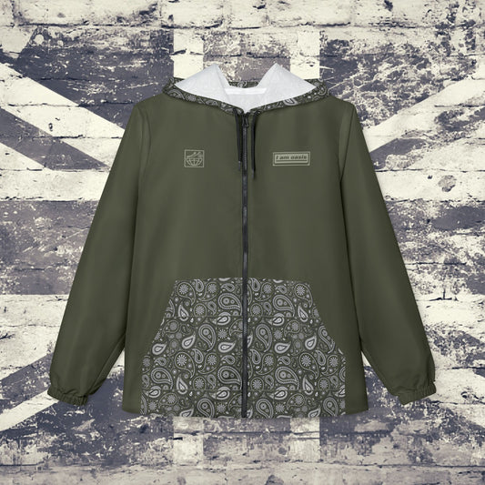 'I AM OASIS' Waterproof Hooded Jacket with Paisley & OG Logo Set (Brand Colours)