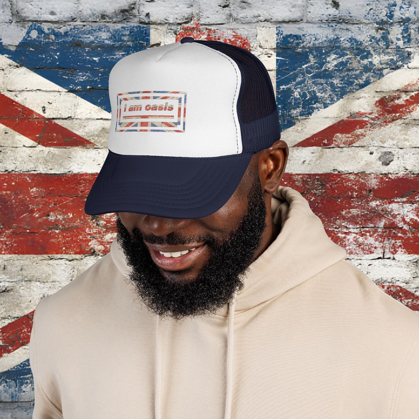 'I AM OASIS' Trucker Caps with Union Jack OG Logo