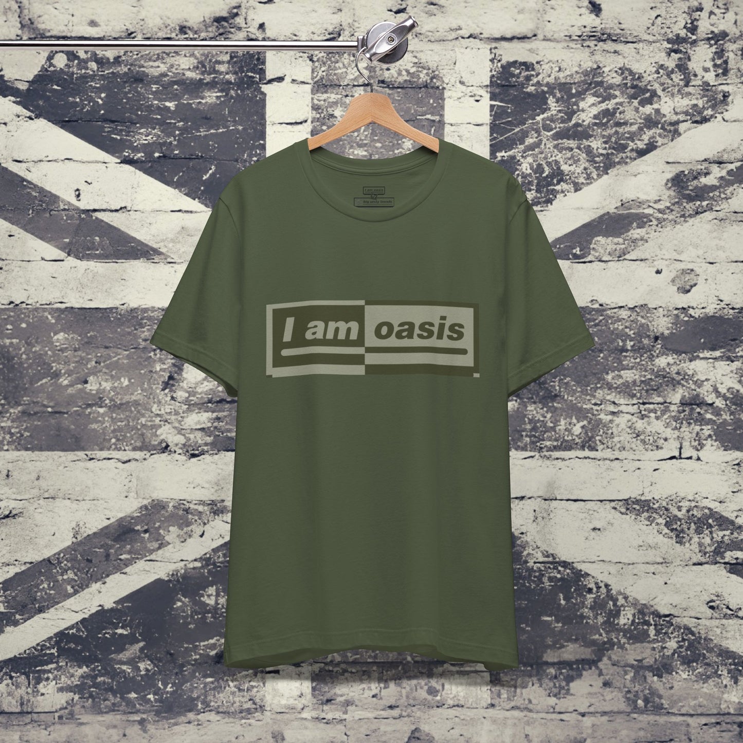 'I AM OASIS' Classic Tee with 50-50 Colour Matched Logo (Brand Colours)