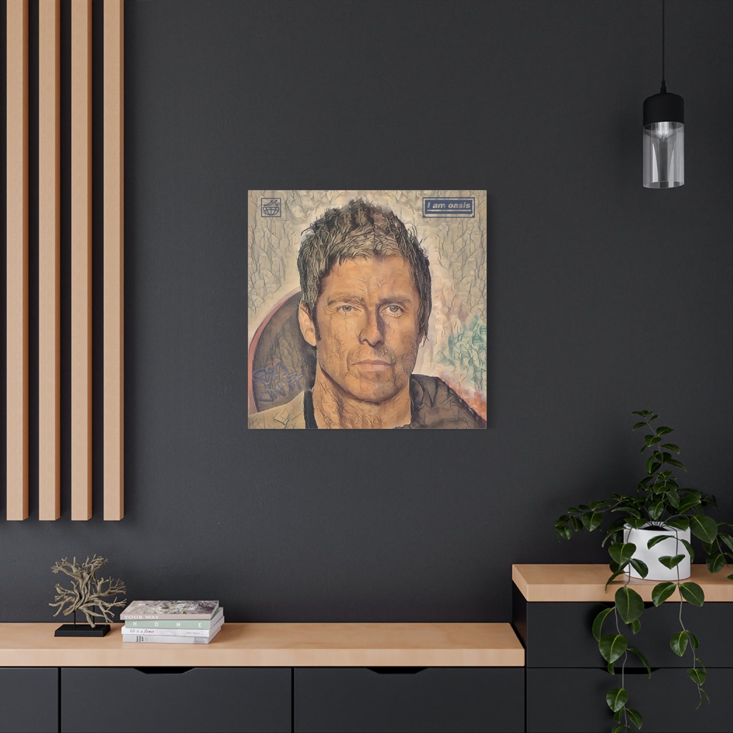 'I AM OASIS' Definitely Noel, Maybe Liam, Original Digital Portrait by BigUnit22 on Matte Canvas, Stretched, 1.25" in various sizes from 12"x 12"