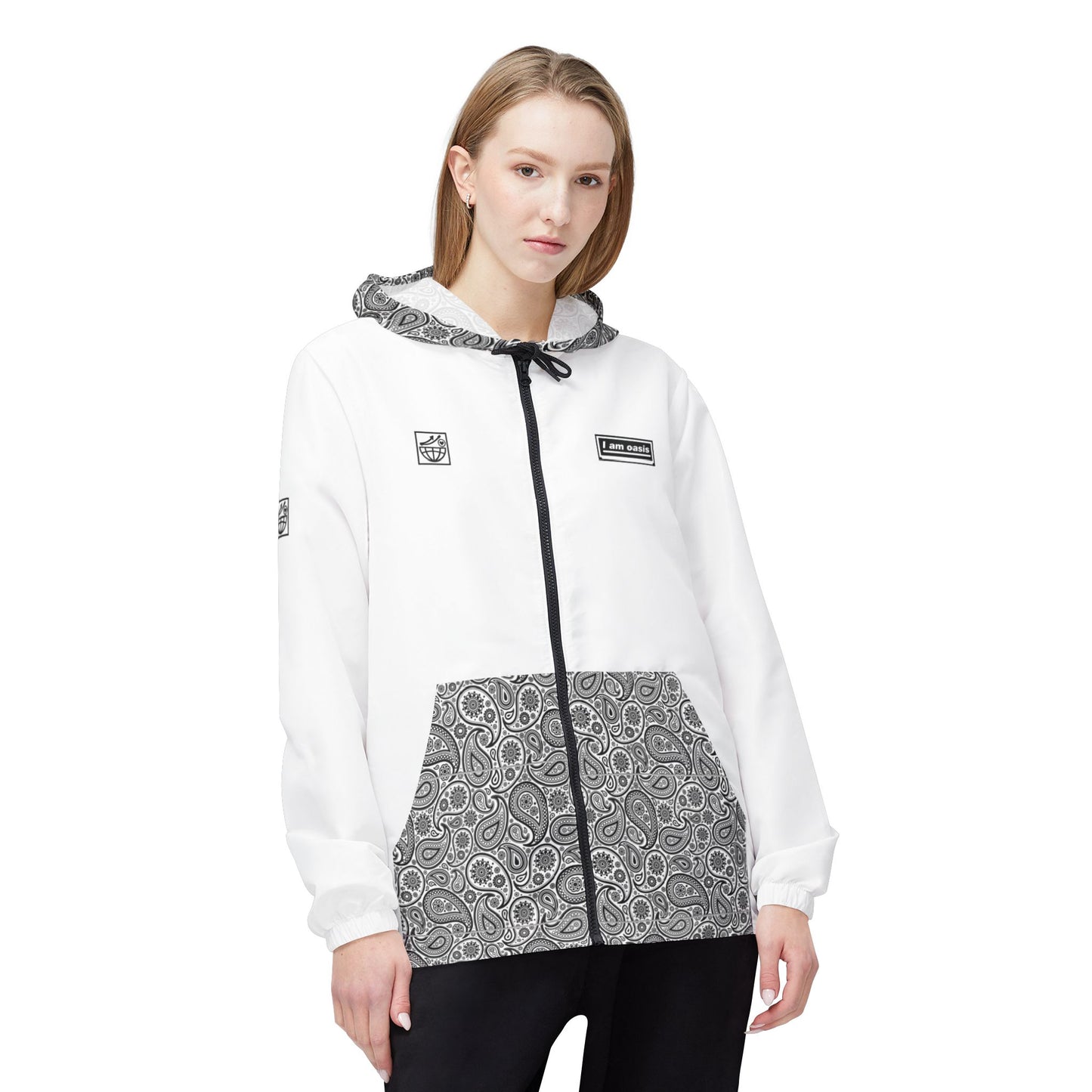 'I AM OASIS' Waterproof Hooded Jacket with Paisley and OG Logo Set (Brand Colours)