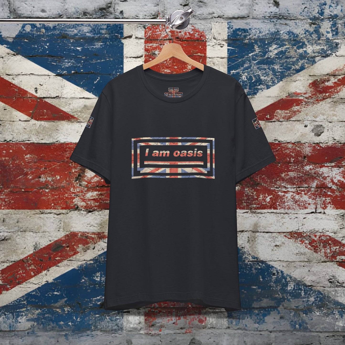 'I AM OASIS' Classic T-Shirt with large front Union Jack OG Logo Set