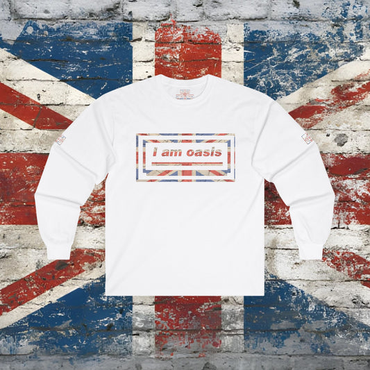 'I AM OASIS' Long Sleeve T-shirt with Special Edition UNION JACK OG Logo Set (in Brand Colours)