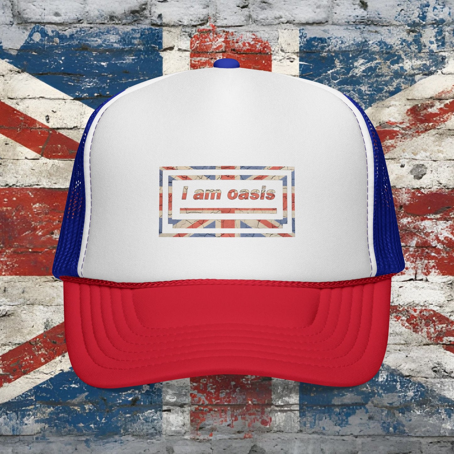 'I AM OASIS' Trucker Caps with Union Jack OG Logo