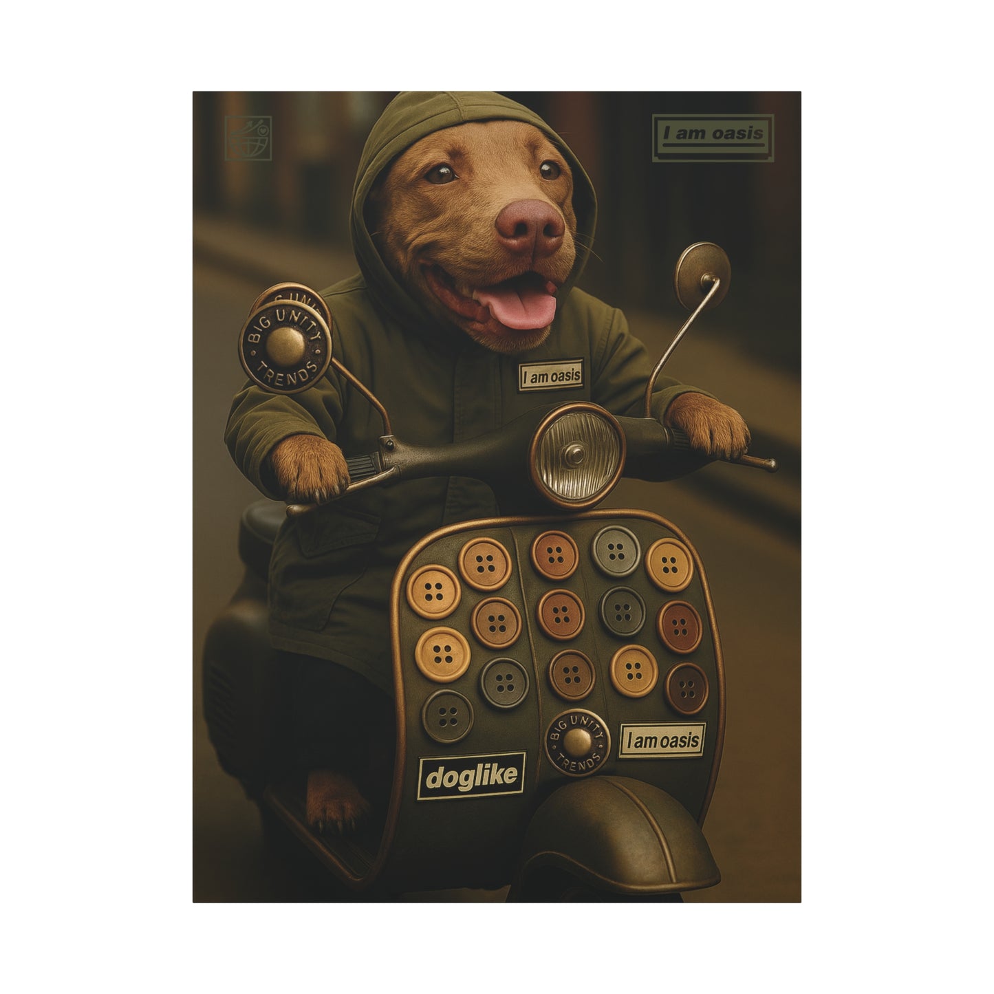 BUTTONS by 'I AM OASIS' Original Digital Portrait on Matte Canvas
