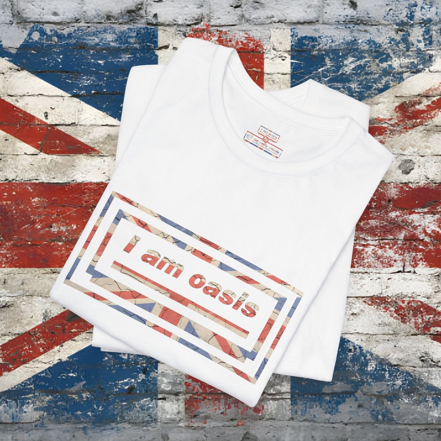 'I AM OASIS' Classic T-Shirt with large front Union Jack OG Logo Set