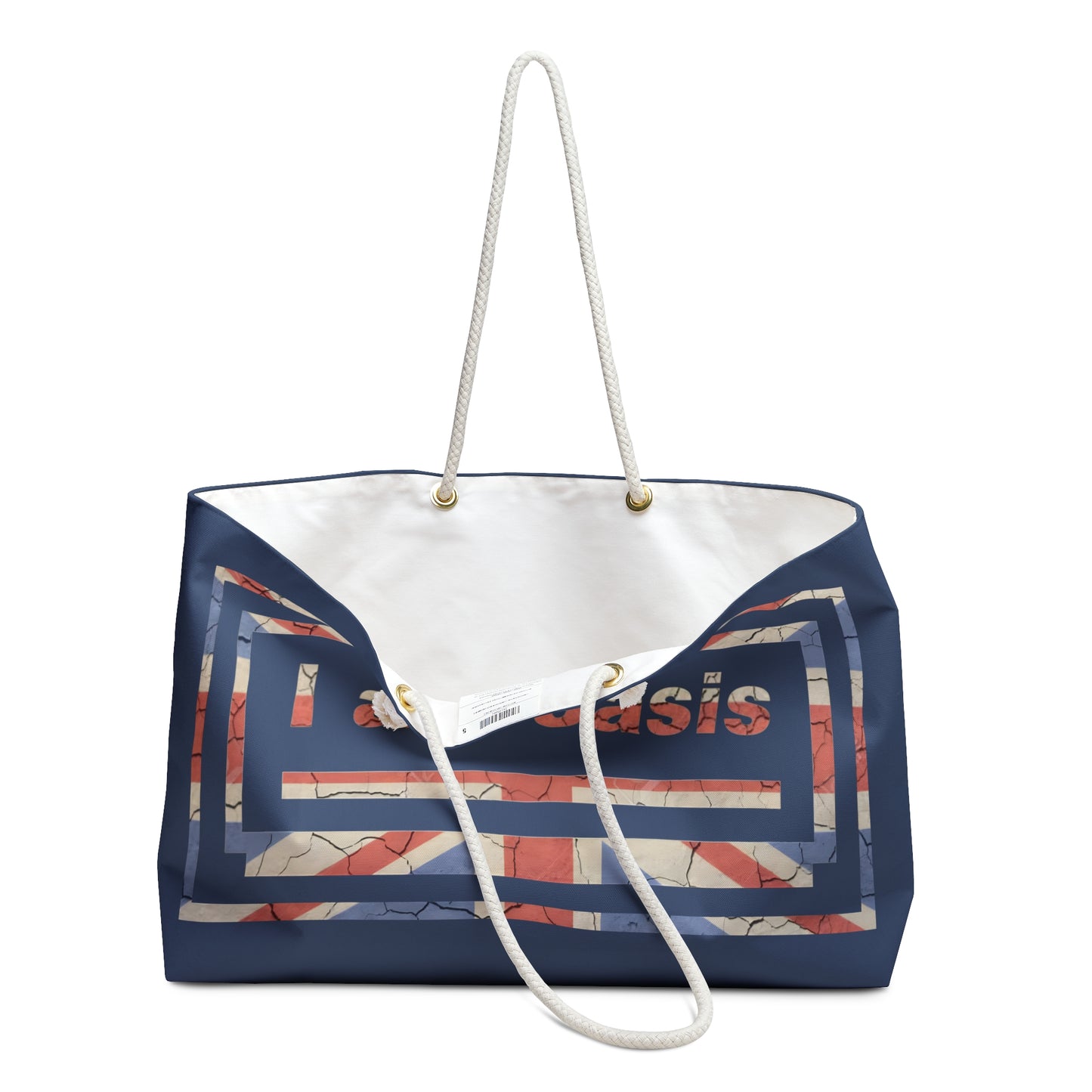 'I AM OASIS' Weekender Shoulder Bag in Vintage Blue with Union Jack OG Logo