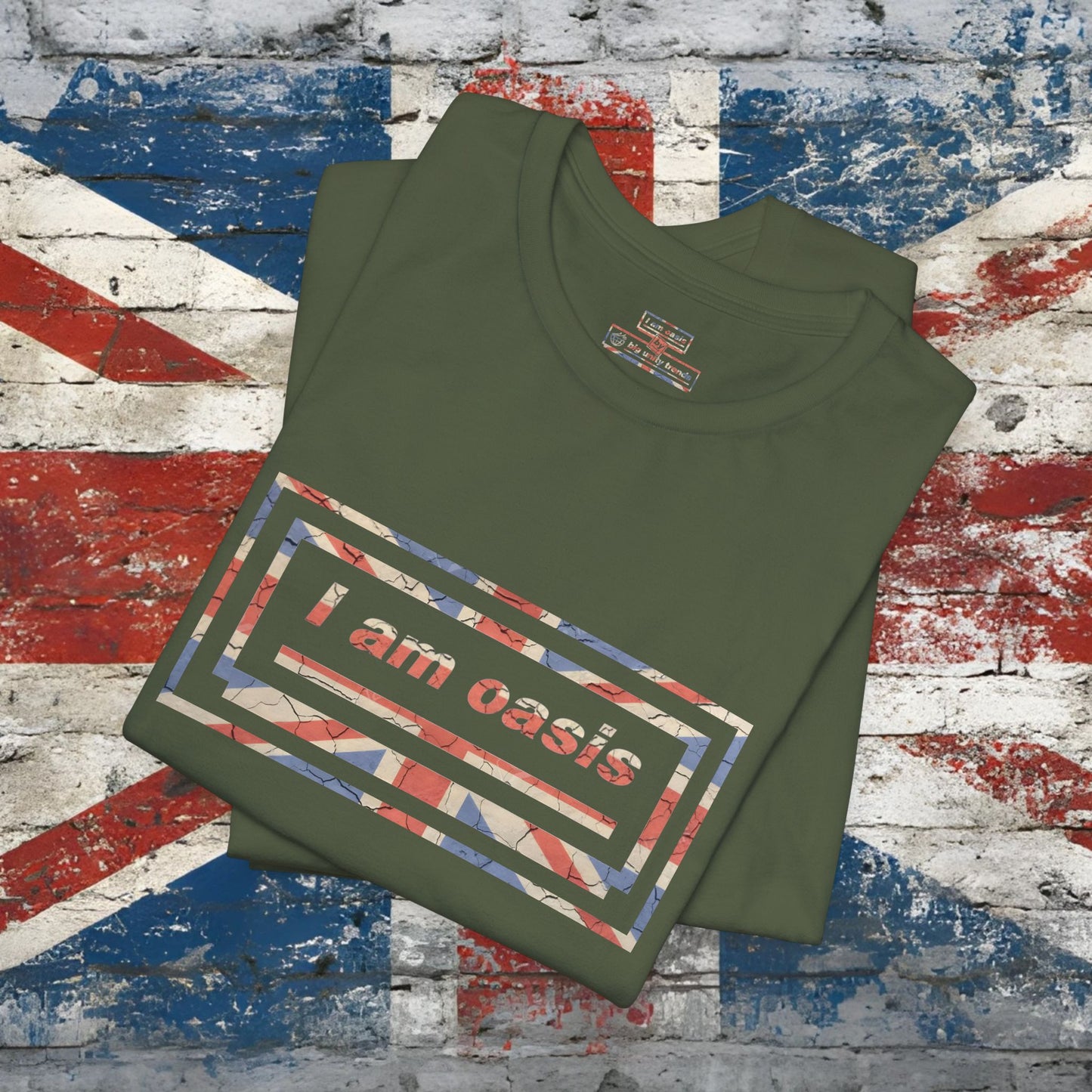 'I AM OASIS' Classic T-Shirt with large front Union Jack OG Logo Set
