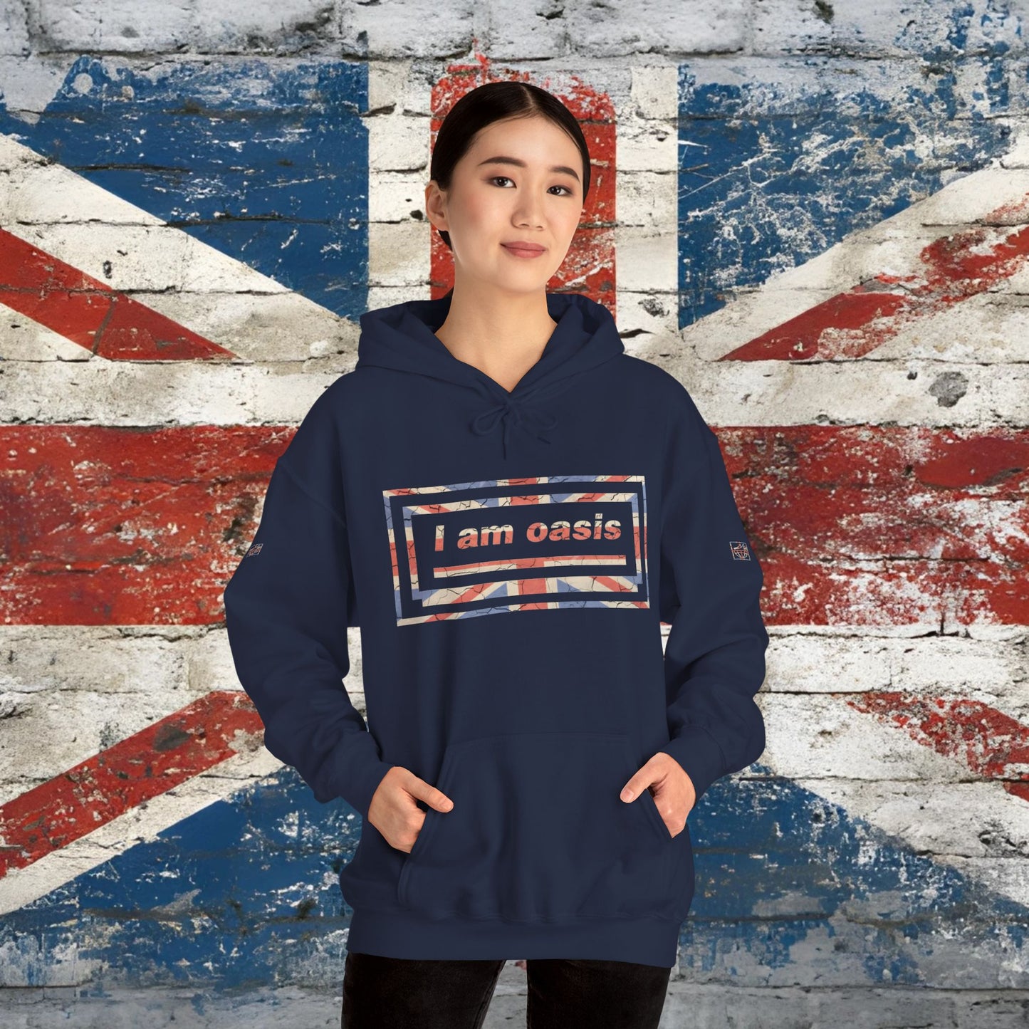 'I AM OASIS' Classic Hoody with large front Special Edition Union Jack OG Logo Set