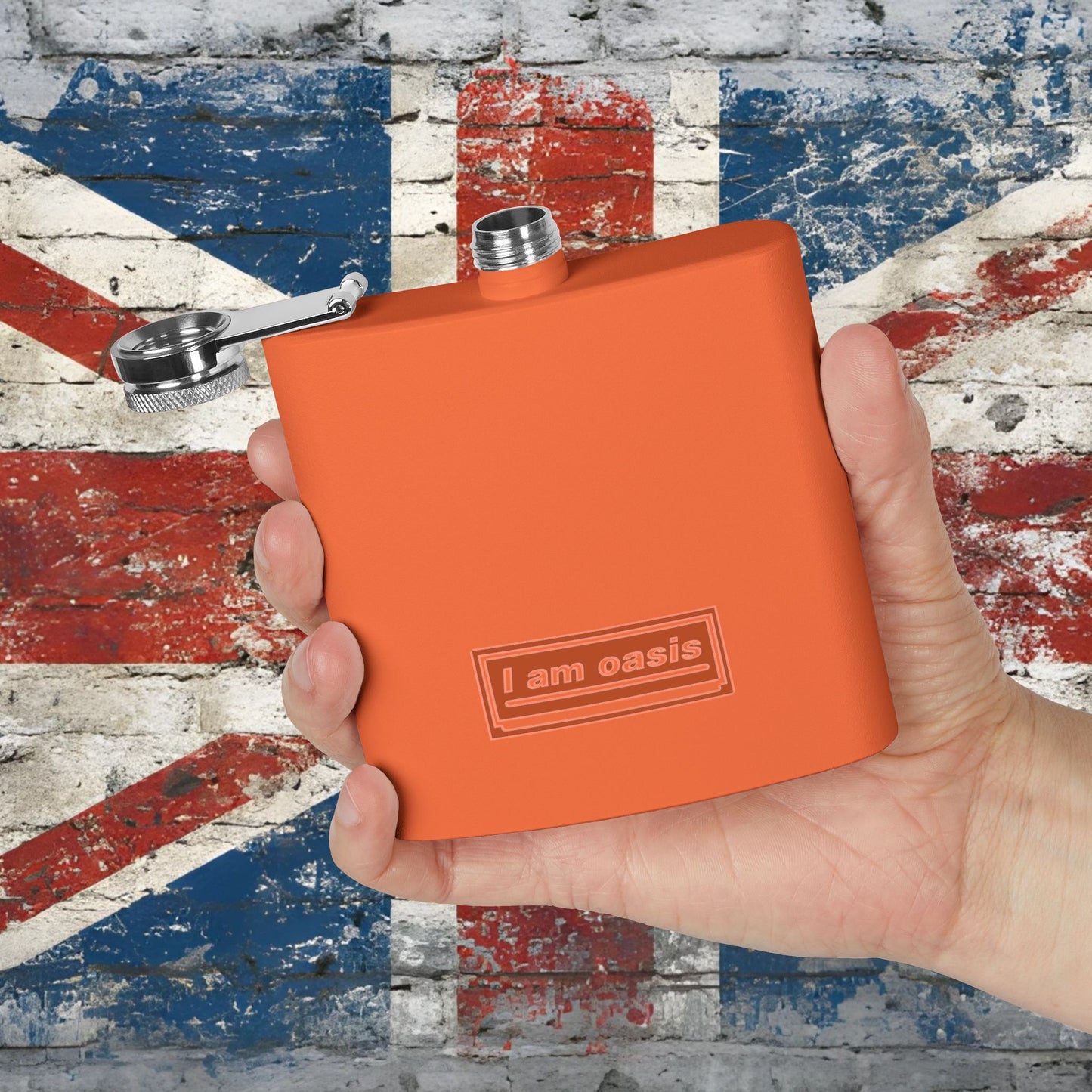 'I AM OASIS' Stainless Steel Hip Flask