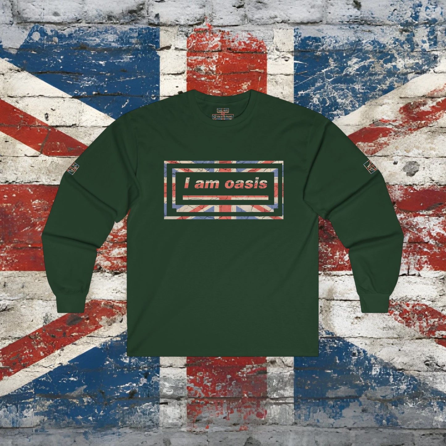 'I AM OASIS' Long Sleeve T-shirt with Special Edition UNION JACK OG Logo Set (in Brand Colours)
