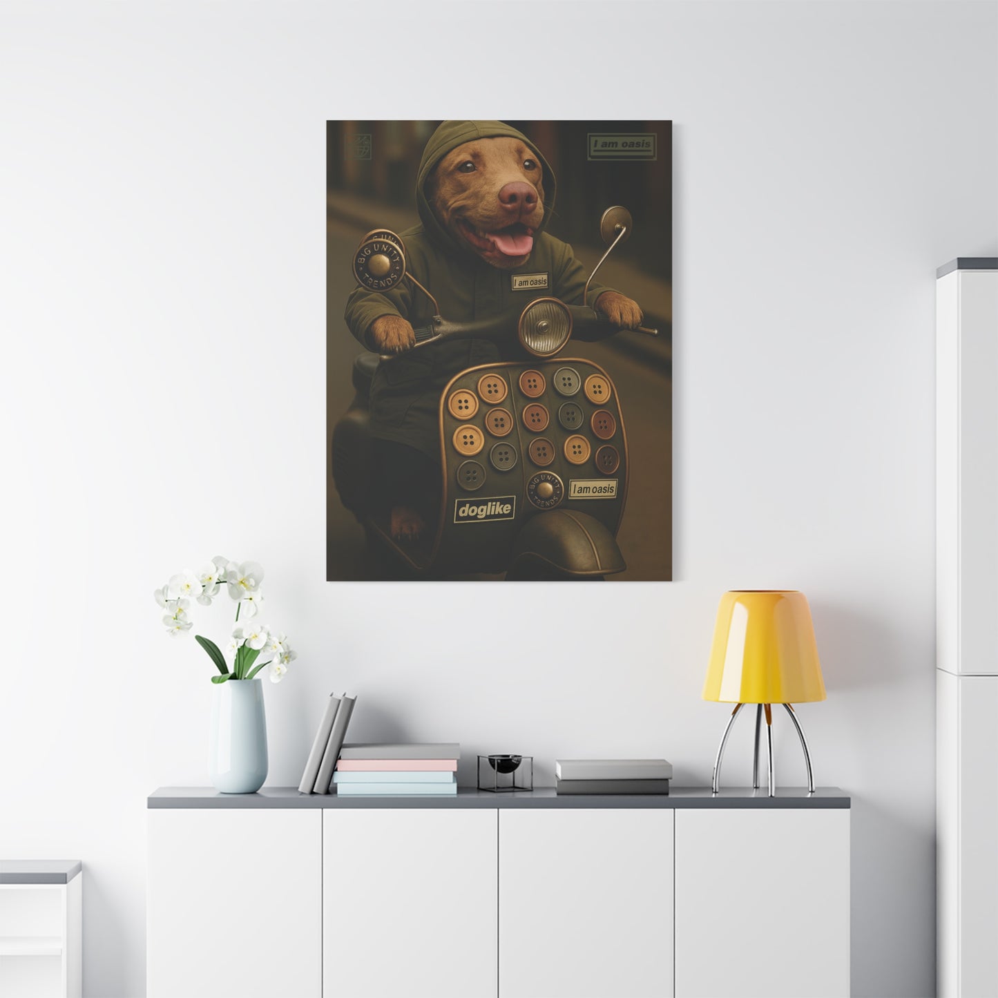 BUTTONS by 'I AM OASIS' Original Digital Portrait on Matte Canvas