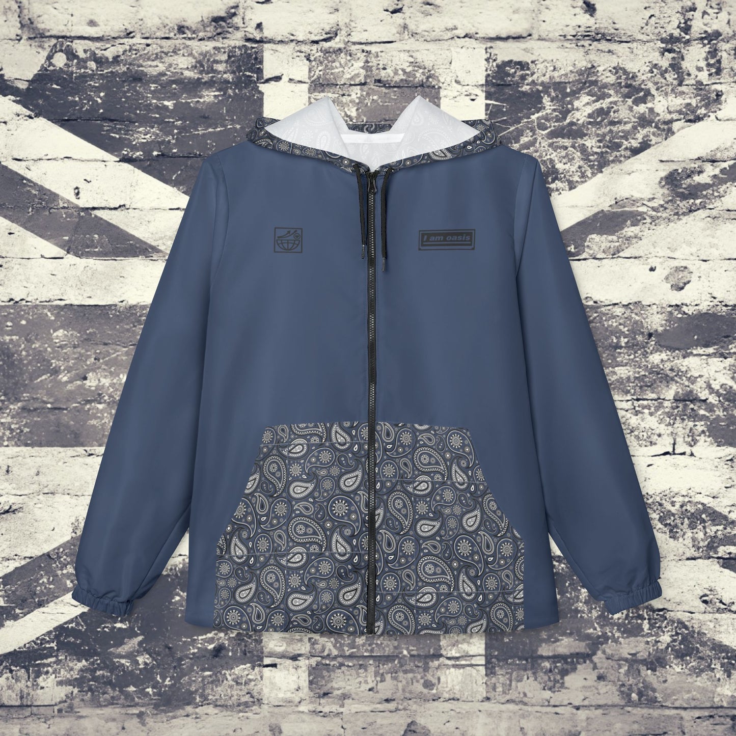 'I AM OASIS' Waterproof Hooded Jacket with Paisley and OG Logo Set (Brand Colours)